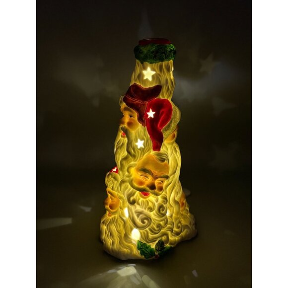 The Many Faces of Santa Lighted Figurine - Picture 8 of 16